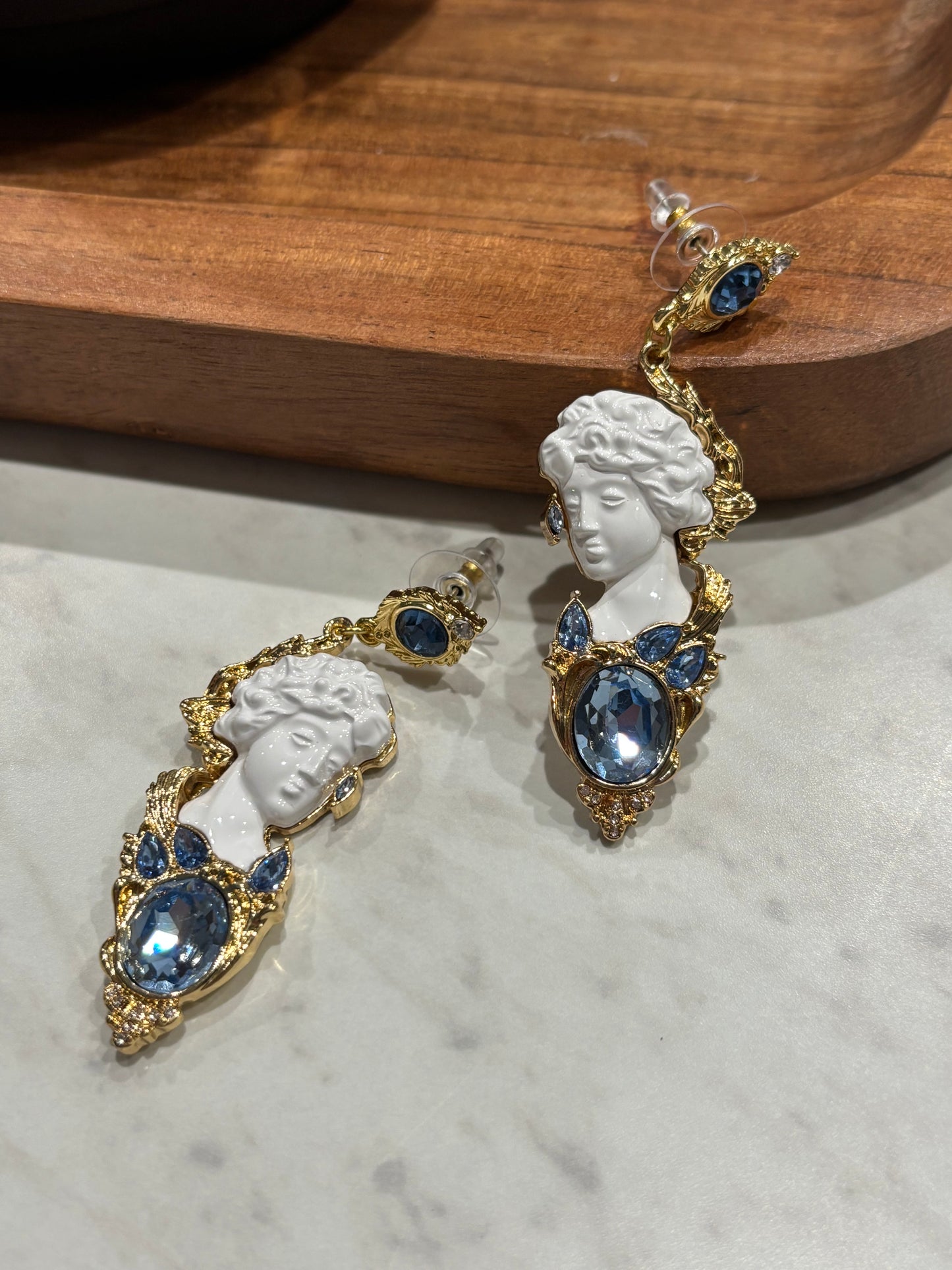 Glass Blue Boy Earrings