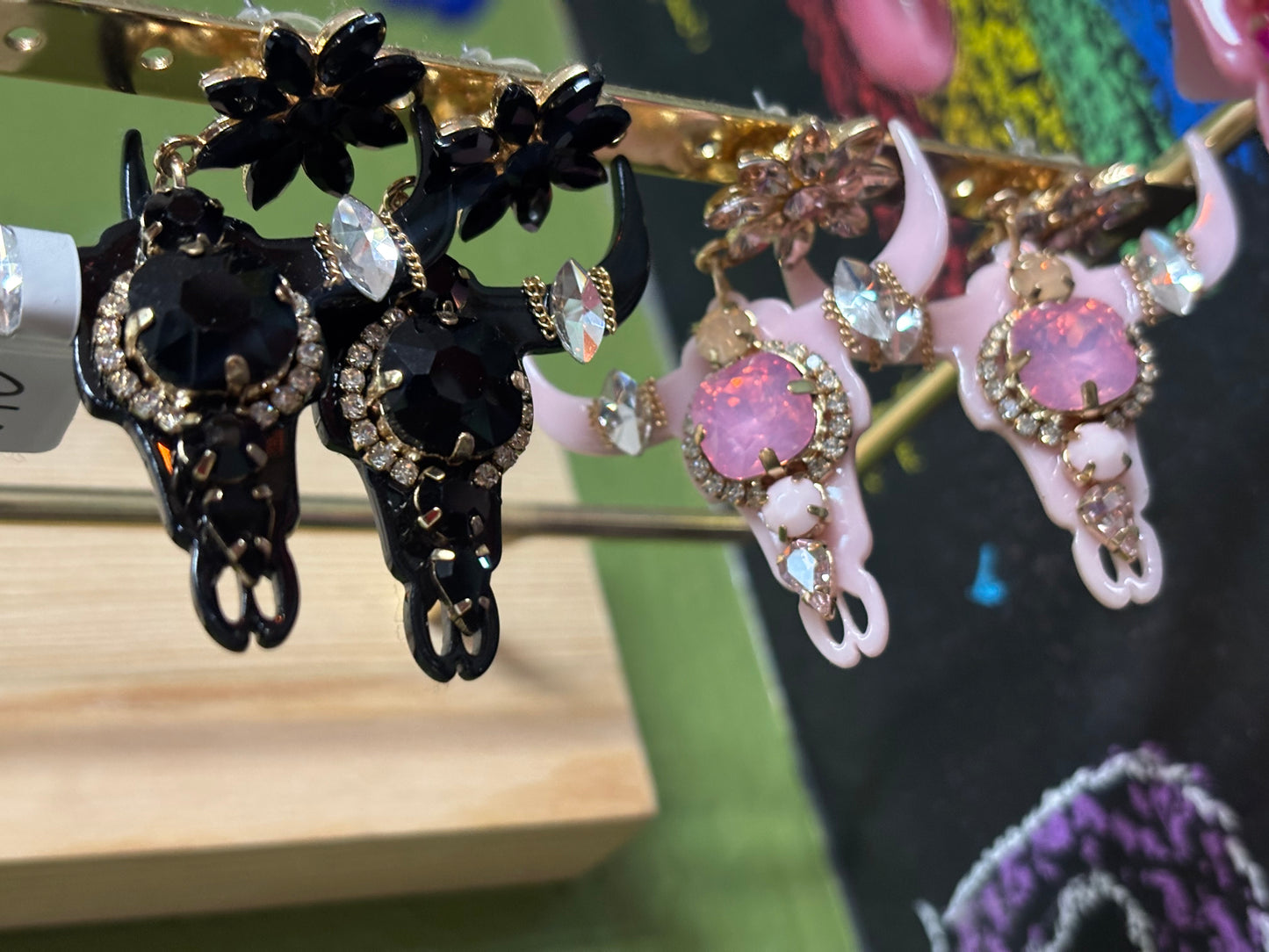 Cowgirl Bedazzled Longhorn Earrings