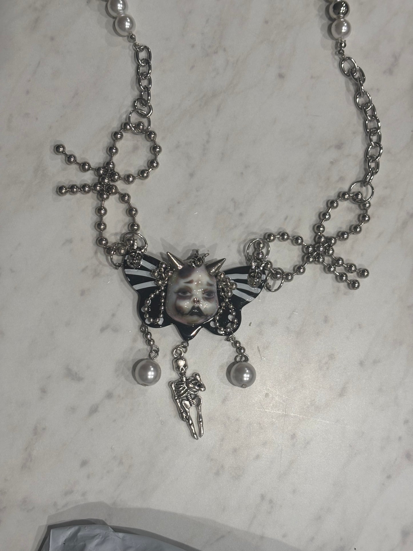 Y2K DollHead Goth Necklace