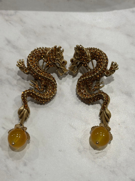 Golden Dragon Earrings