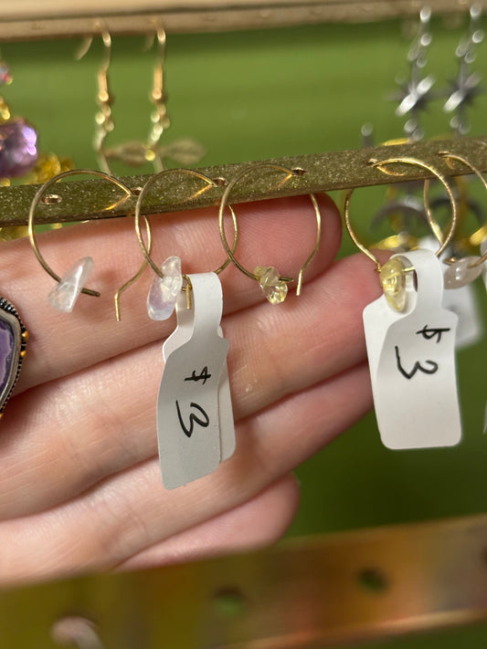 Assorted Colored Stone Hoops