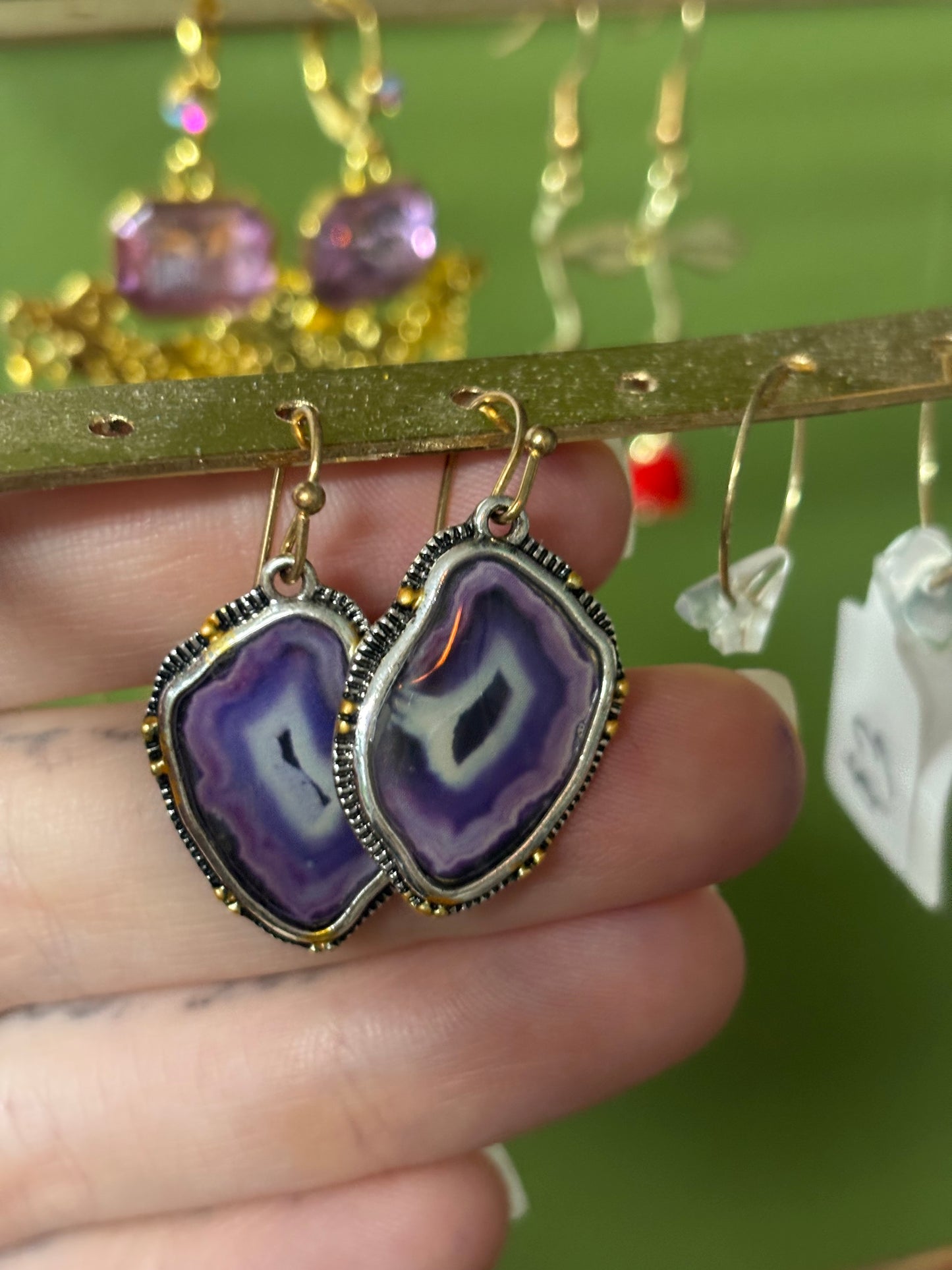 Purple Geode Earrings