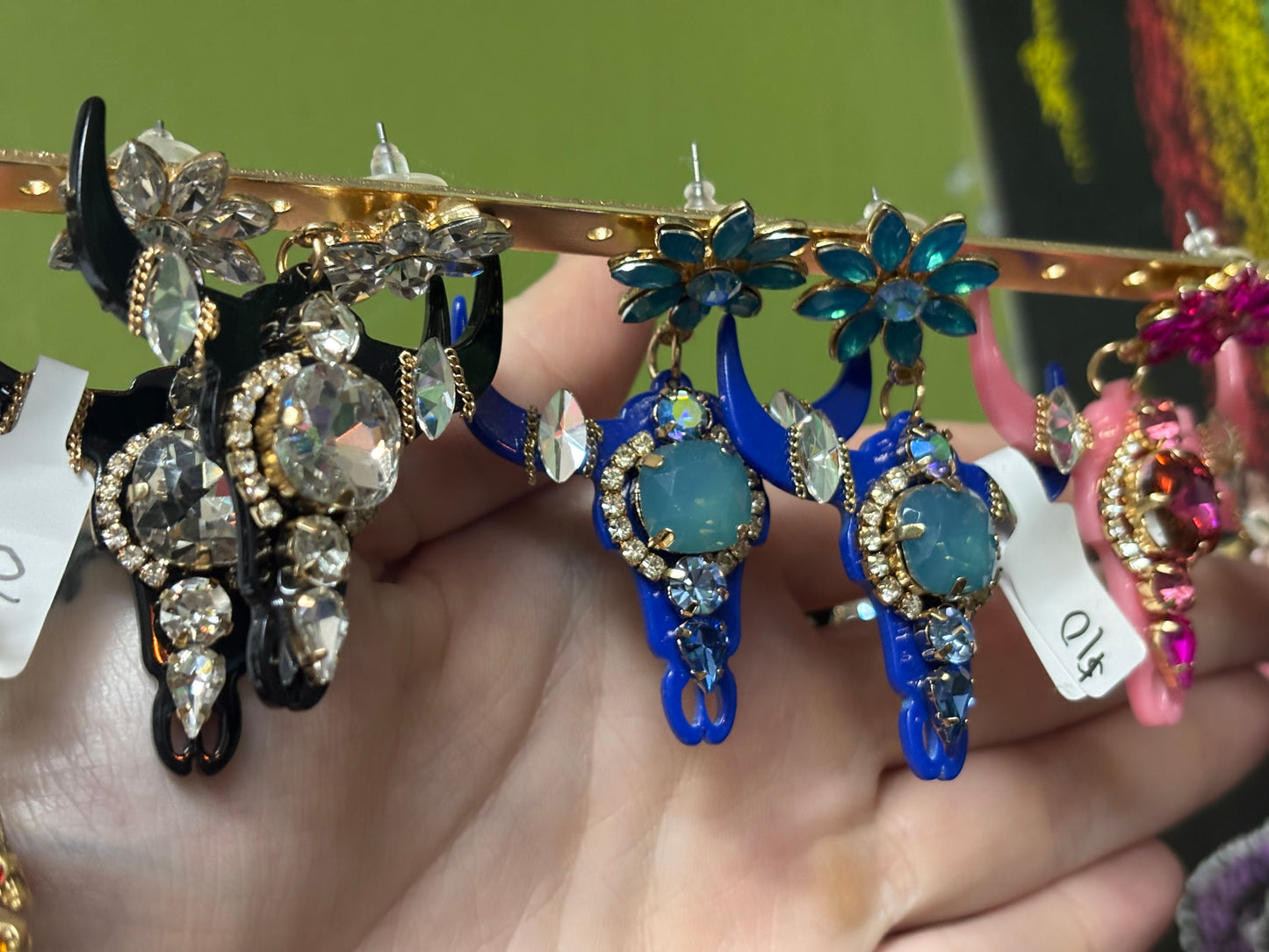 Cowgirl Bedazzled Longhorn Earrings